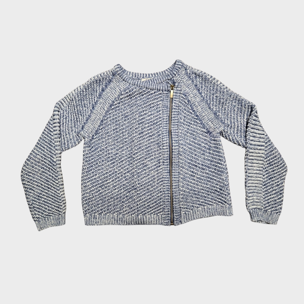 Stylish Blue Zippered Kids Cardigan